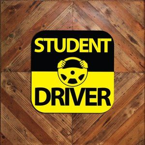 One STUDENT DRIVER Car Tail Door Magnet Sign 9"x9" Generic Vehicle Signage New